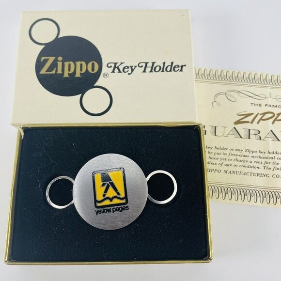 Zippo Yellow Pages Bell Systems Key Holder VTG Let Your Fingers Do The Walking - Picture 1 of 9